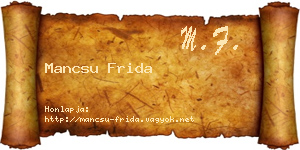 Mancsu Frida névjegykártya